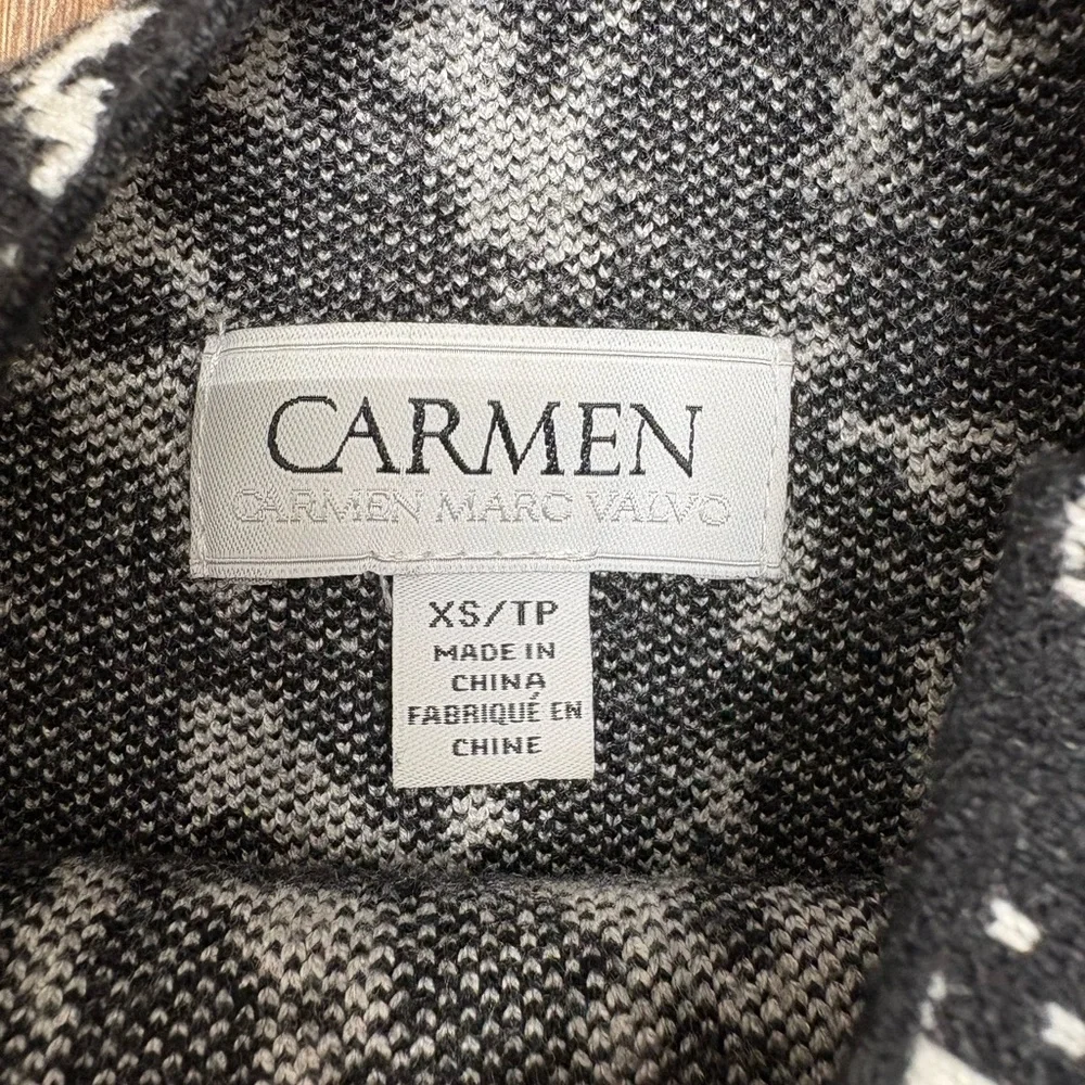 Carmen Marc Valvo Black and White Sleeveless Knit Tank - Picture 3 of 4